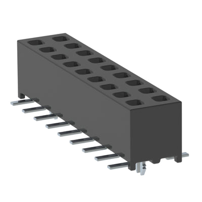 MMS-109-02-L-DV-LC by Samtec Inc. - CONNECTOR RECPT 18POS 0.079 GOLD SMD