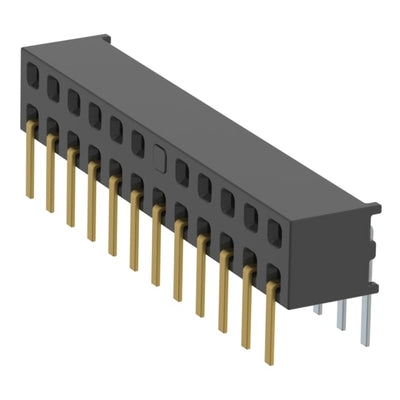 MMS-112-01-L-DH-12 by Samtec Inc. - CONNECTOR RECPT 24P 0.079 GOLD PCB R/A