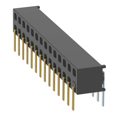 MMS-114-01-L-DH-01 by Samtec Inc. - CONNECTOR RECPT 28P 0.079 GOLD PCB R/A