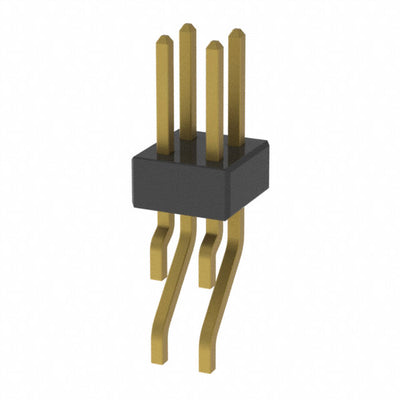 MMT-102-02-H-DH by Samtec Inc. - CONNECTOR HEADER SMD R/A 4POS 2MM