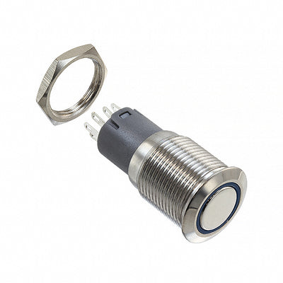 MP0045/1D2BL012 by Bulgin - PUSH SWITCH BUTTON DPDT 3A 250V
