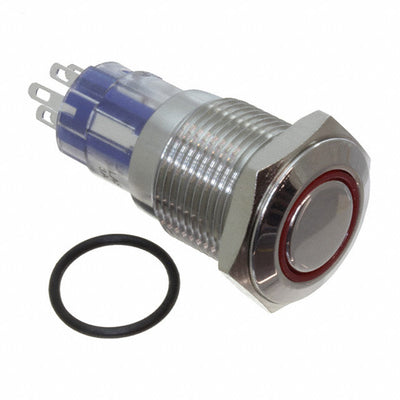 MP0045/1E2RD220S by Bulgin - SWITCH PB DPST ON-OFF ILLUM RED