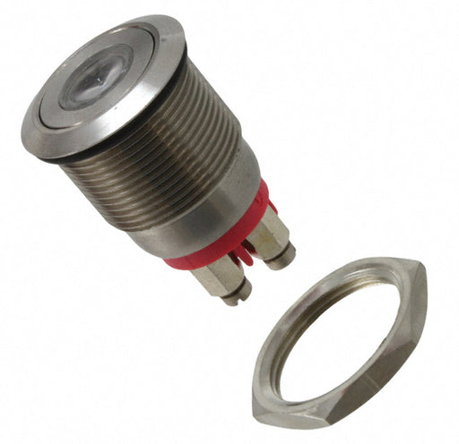 MPI001/TERM/RD by Bulgin - PUSH SWITCH SPST-NO 0.05A 24V