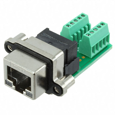 MRJ598001 by Amphenol ICC (Commercial Products) - RJ45 JACK R/A 8POS W/TERM BLCK