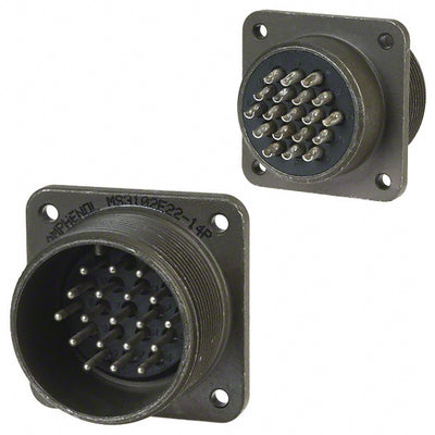 MS3102E22-14P by Amphenol Industrial Operations - CONNECTOR RECPT MALE 19P SOLDER CUP