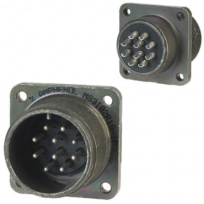 MS3102R-18-1P by Amphenol Industrial Operations - CONNECTOR RECPT MALE 10P SILV SLDR CUP