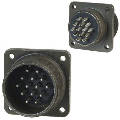 MS3102R-20-27P by Amphenol Industrial Operations - CONNECTOR RECPT MALE 14P SILV SLDR CUP