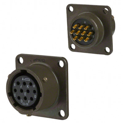 MS3112E12-10S by Amphenol Industrial Operations - CONNECTOR RECPT FMALE 10P SOLDER CUP