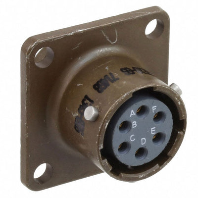 MS3112E10-6S by ITT Cannon, LLC - CONNECTOR RECPT 6POS BOX MNT W/SCKT