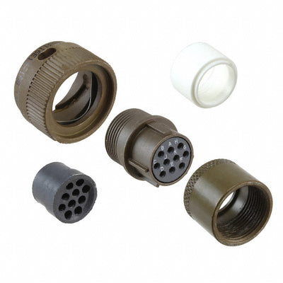 MS3116E12-10S by ITT Cannon, LLC - CONNECTOR PLUG 10POS STRAIGHT W/SCKT