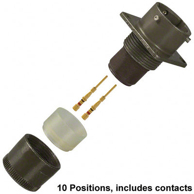 MS3120E12-10P by Amphenol Industrial Operations - CONNECTOR RECPT MALE 10POS GOLD CRIMP