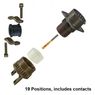 MS3120F-14-19S by Amphenol Industrial Operations - CONNECTOR RECPT FMALE 19POS GOLD CRIMP