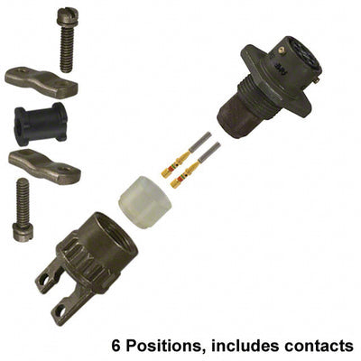 MS3121F-10-6S by Amphenol Industrial Operations - CONNECTOR RECPT FMALE 6POS GOLD CRIMP