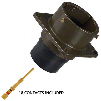 MS3122E14-18P by Amphenol Industrial Operations - CONNECTOR RECPT MALE 18POS GOLD CRIMP