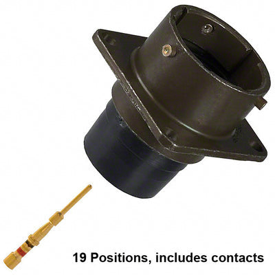 MS3122E14-19P by Amphenol Industrial Operations - CONNECTOR RECPT MALE 19POS GOLD CRIMP