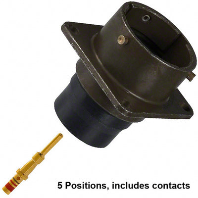 MS3122E14-5P by Amphenol Industrial Operations - CONNECTOR RECPT MALE 5POS GOLD CRIMP