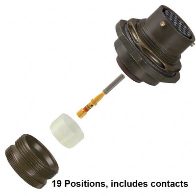 MS3124E-14-19S by Amphenol Industrial Operations - CONNECTOR RECPT FMALE 19POS GOLD CRIMP