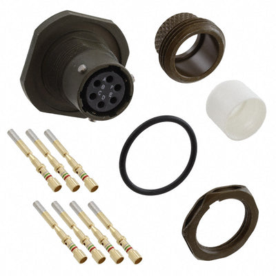 MS3124E10-6S by ITT Cannon, LLC - CONNECTOR RECPT 6POS JAM NUT W/SCKT