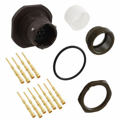 MS3124E12-10P by ITT Cannon, LLC - CONNECTOR RECPT 10POS JAM NUT W/PINS