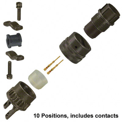MS3126F-12-10P by Amphenol Industrial Operations - CONNECTOR PLUG MALE 10POS GOLD CRIMP