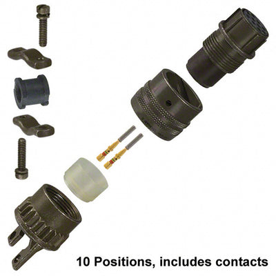 MS3126F-12-10S by Amphenol Industrial Operations - CONNECTOR PLUG FMALE 10POS GOLD CRIMP