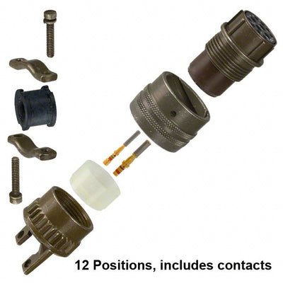 MS3126F-14-12S by Amphenol Industrial Operations - CONNECTOR PLUG FMALE 12POS GOLD CRIMP