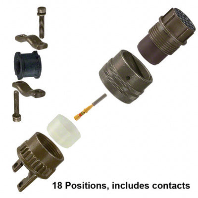 MS3126F-14-18S by Amphenol Industrial Operations - CONNECTOR PLUG FMALE 18POS GOLD CRIMP