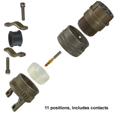 MS3126F-18-11S by Amphenol Industrial Operations - CONNECTOR PLUG FMALE 11POS GOLD CRIMP