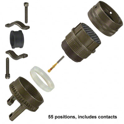 MS3126F-22-55S by Amphenol Industrial Operations - CONNECTOR PLUG FMALE 55POS GOLD CRIMP