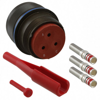 MS3456W22-2P by Amphenol Aerospace Operations - CONNECTOR PLUG MALE 3POS GOLD CRIMP