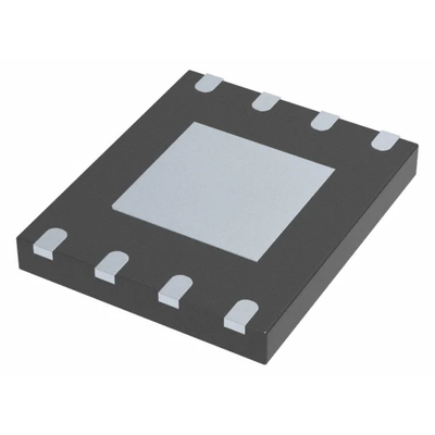 Electronic component with a square shape and metallic finish on a white background