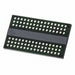 A rectangular electronic component with a dark green PCB base, featuring two rows of silver circular contacts separated by a horizontal black stripe, shown on a plain white background.