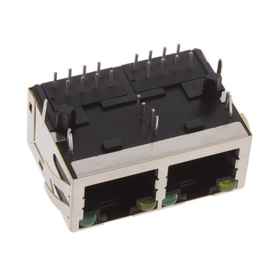 MTJG-2-88TUX1-FSD-PG-VLG-M5C by Adam Tech - GANGED 2 POSITION MODULAR JACK,