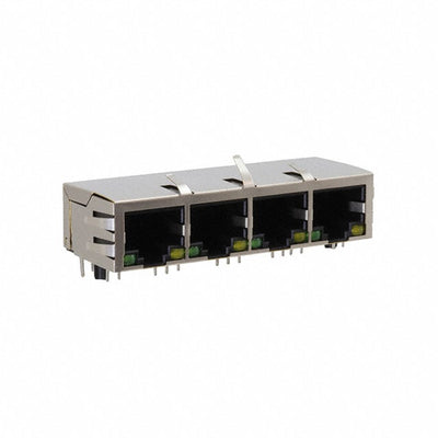 MTJG-4-88TX1-FSD-PG-LH-M4C by Adam Tech - GANGED 4 POSITION MODULAR JACK,