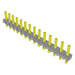 3D model of a metal strip with yellow cylindrical protrusions on a white background