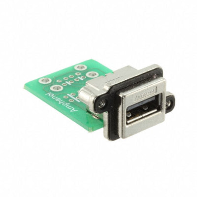 MUSBAA11M0 by Amphenol ICC (Commercial Products) - CONNECTOR RCP USB2.0 TYPEA 4P PNL MNT