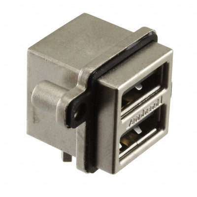 MUSBC111M0 by Amphenol ICC (Commercial Products) - CONNECTOR RECPT USB2.0 A STACK PCB R/A