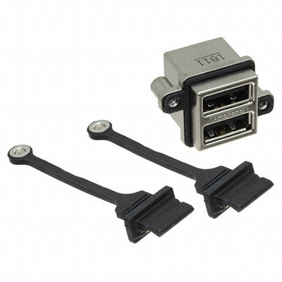 MUSBC111M5 by Amphenol ICC (Commercial Products) - CONNECTOR RECPT USB2.0 A STACK PCB R/A