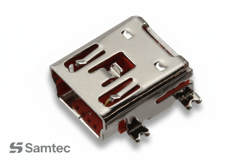 MUSBR-05-F-O-B-SM-A by Samtec Inc. - CONNECTOR RECPT USB2.0 MINI B SMD R/A