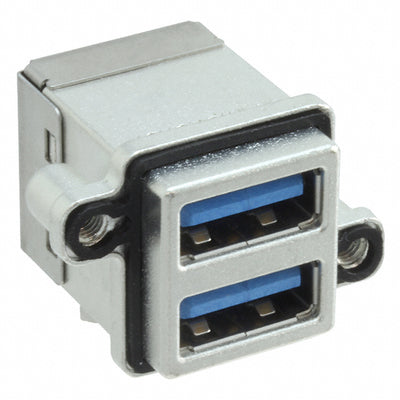 MUSBR-4193-M0 by Amphenol ICC (Commercial Products) - CONNECTOR RECPT USB3.0 A STACK PCB R/A