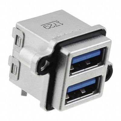MUSBR-4593-M0 by Amphenol ICC (Commercial Products) - CONNECTOR RECPT USB3.0 A STACKED PCB