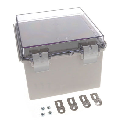 NBF-32214 by Bud Industries - BOX ABS GRY/CL 7.080""L X 7.080""W