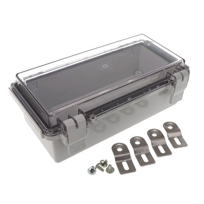 NBF-32406 by Bud Industries - BOX ABS GRY/CL 7.870""L X 3.930""W