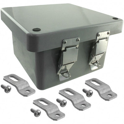 NFL-6630 by Bud Industries - BOX FIBERGLASS GRY 7.74""LX7.74""W