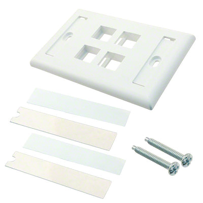 NK4FWHY by Panduit Corp - FACEPLATE SNGL GANG 4PORT WHITE