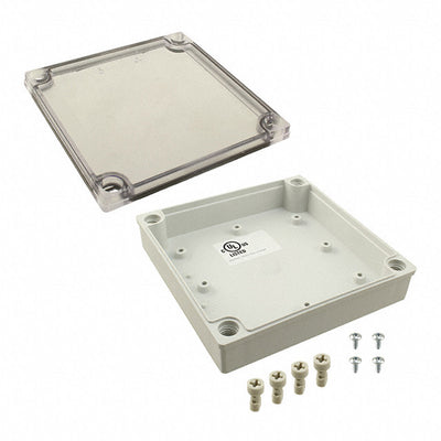 PIP-11766-C by Bud Industries - BOX PLSTC GRAY/CLR 5.12""LX5.12""W