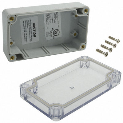 PN-1321-C by Bud Industries - BOX PLSTC GRAY/CLR 4.53""LX2.56""W