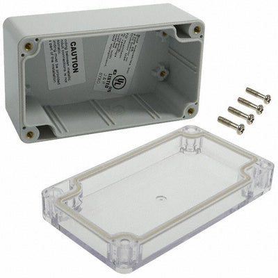 PN-1322-C by Bud Industries - BOX PLSTC GRAY/CLR 4.53""LX2.56""W