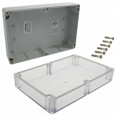 PN-1329-C by Bud Industries - BOX PLSTC GRAY/CLR 8.74""LX5.74""W