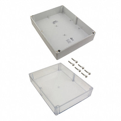 PN-1343-C by Bud Industries - BOX PLSTC GRAY/CLR 11.81""X9.06